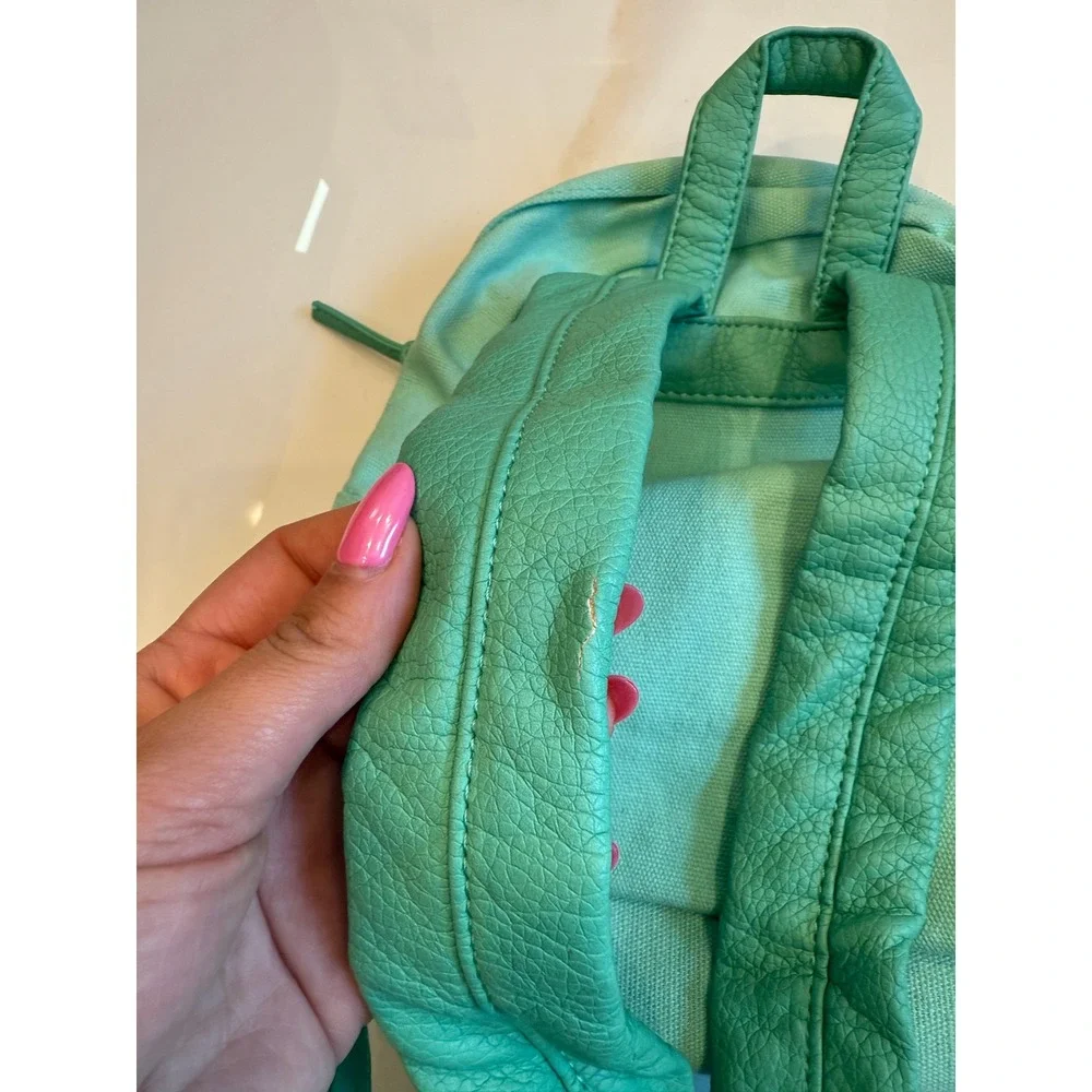 Guess Mint Green Canvas and Faux Leather Mini Backpack Bag